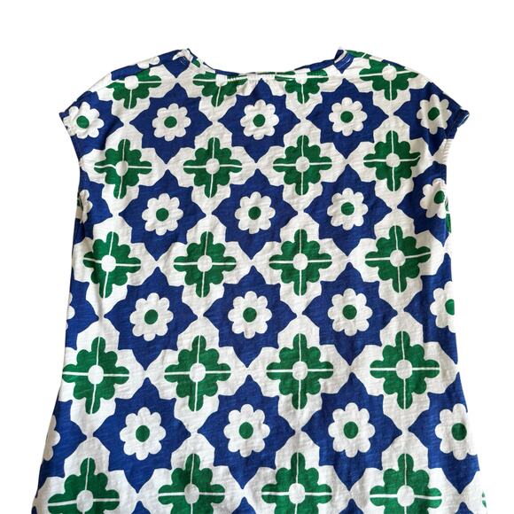 Boden Leah Green and Blue Geometric Pattern Jersey T-Shirt Dress Women’s Size 6 - Picture 9 of 9